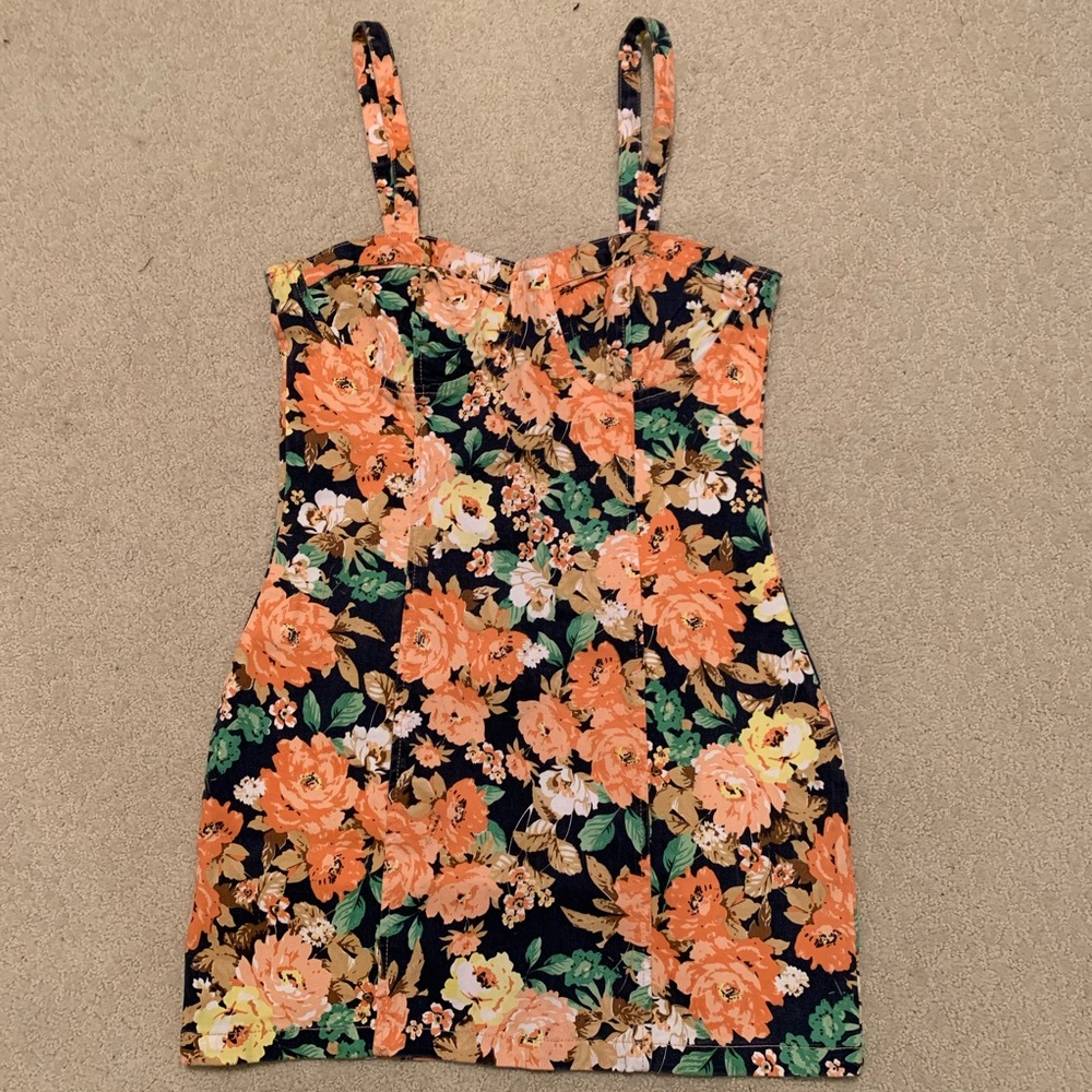 MinkPink Floral Denim Mini Dress